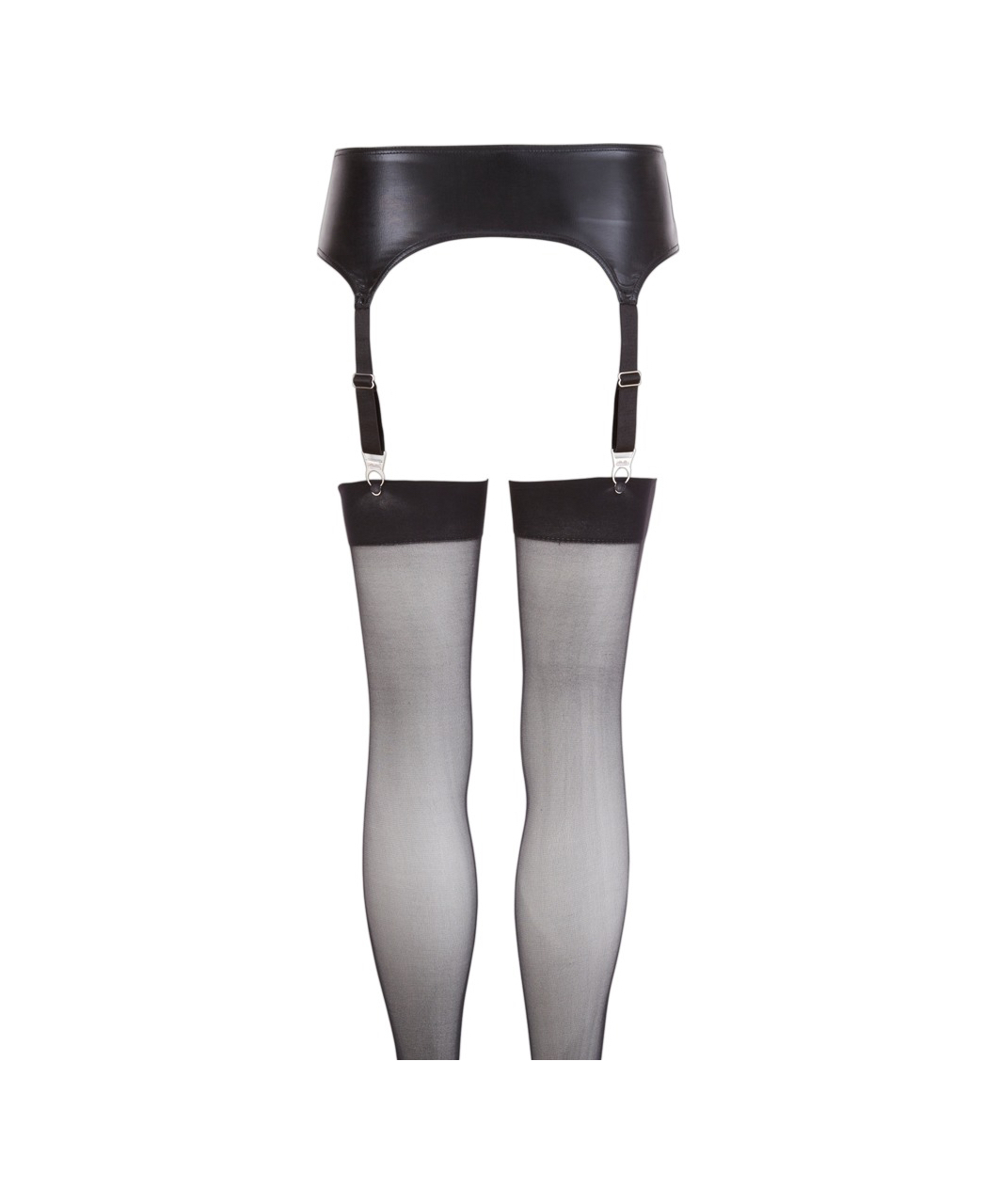 NO:XQSE black matte look garter belt with stockings