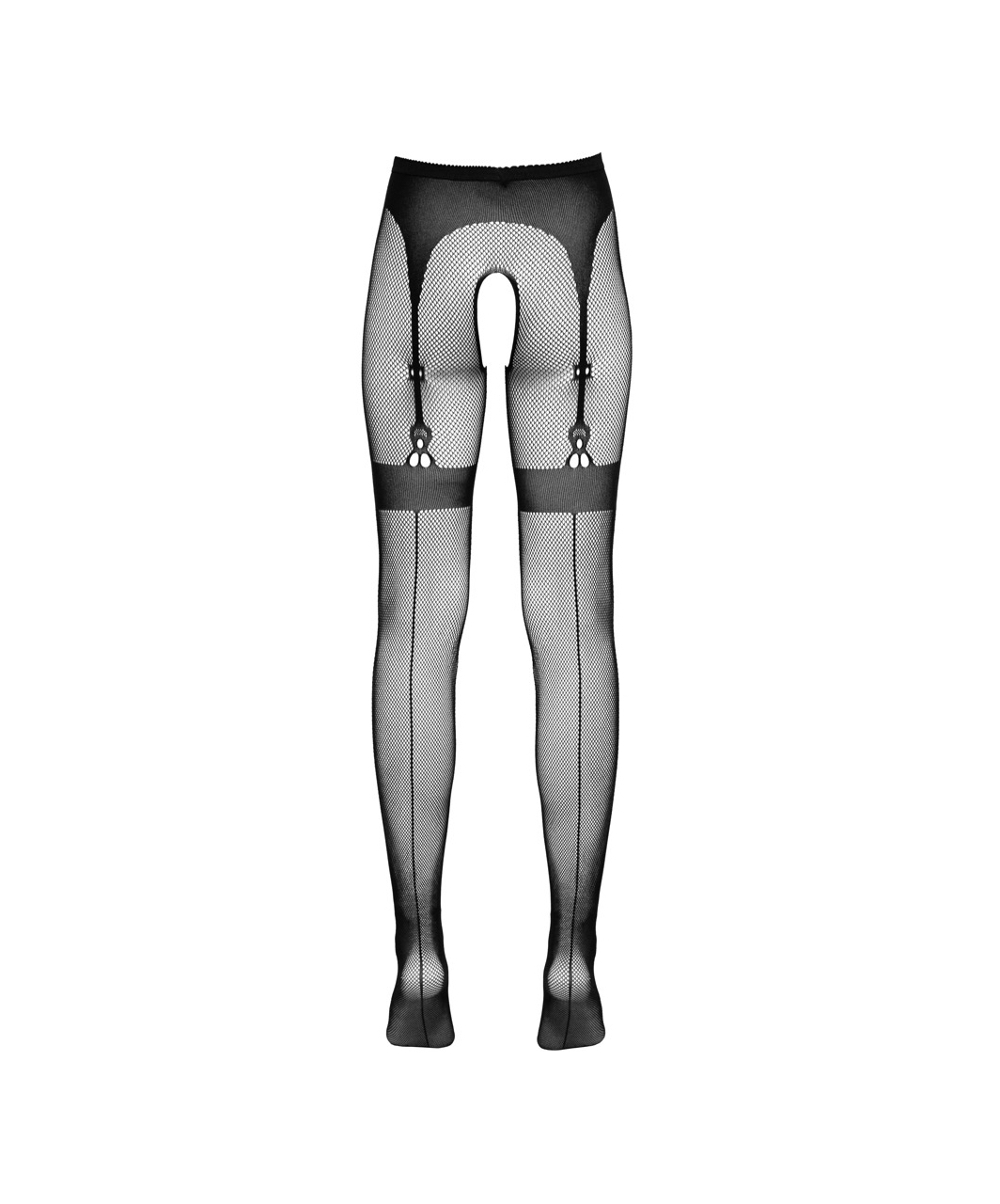 Cottelli Lingerie black net crotchless tights