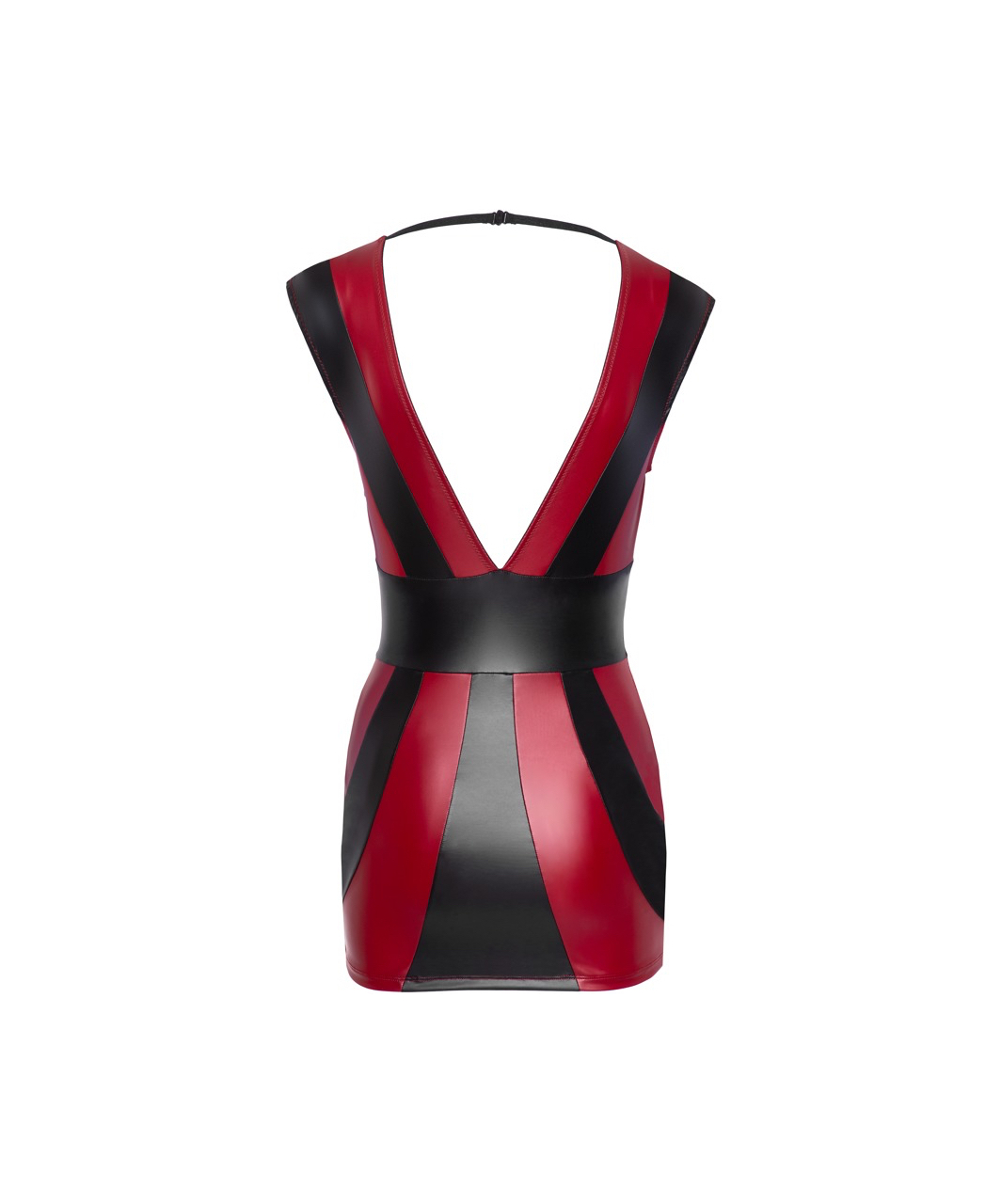 Cottelli Lingerie black & red striped matte look mini dress