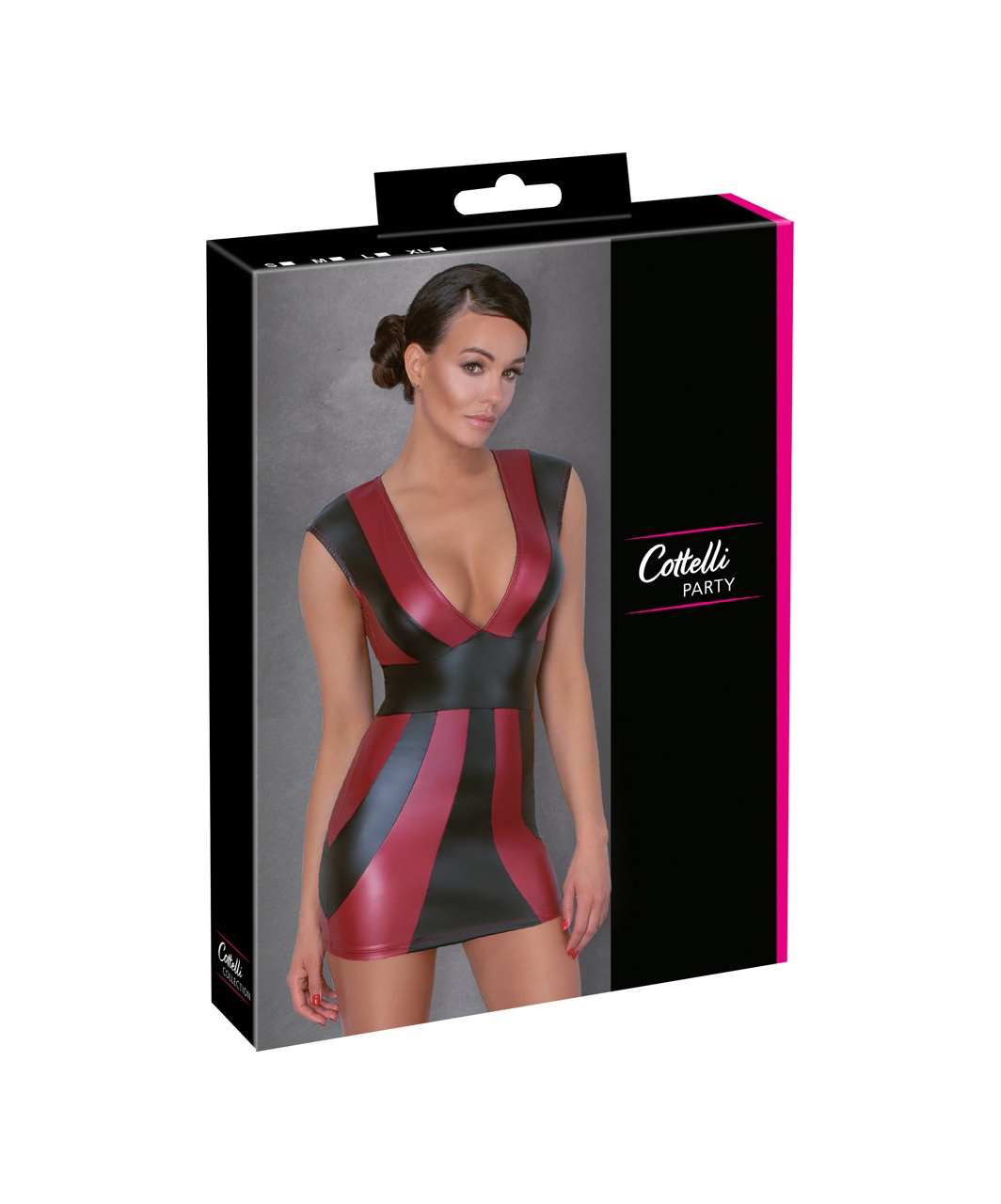 Cottelli Lingerie black & red striped matte look mini dress