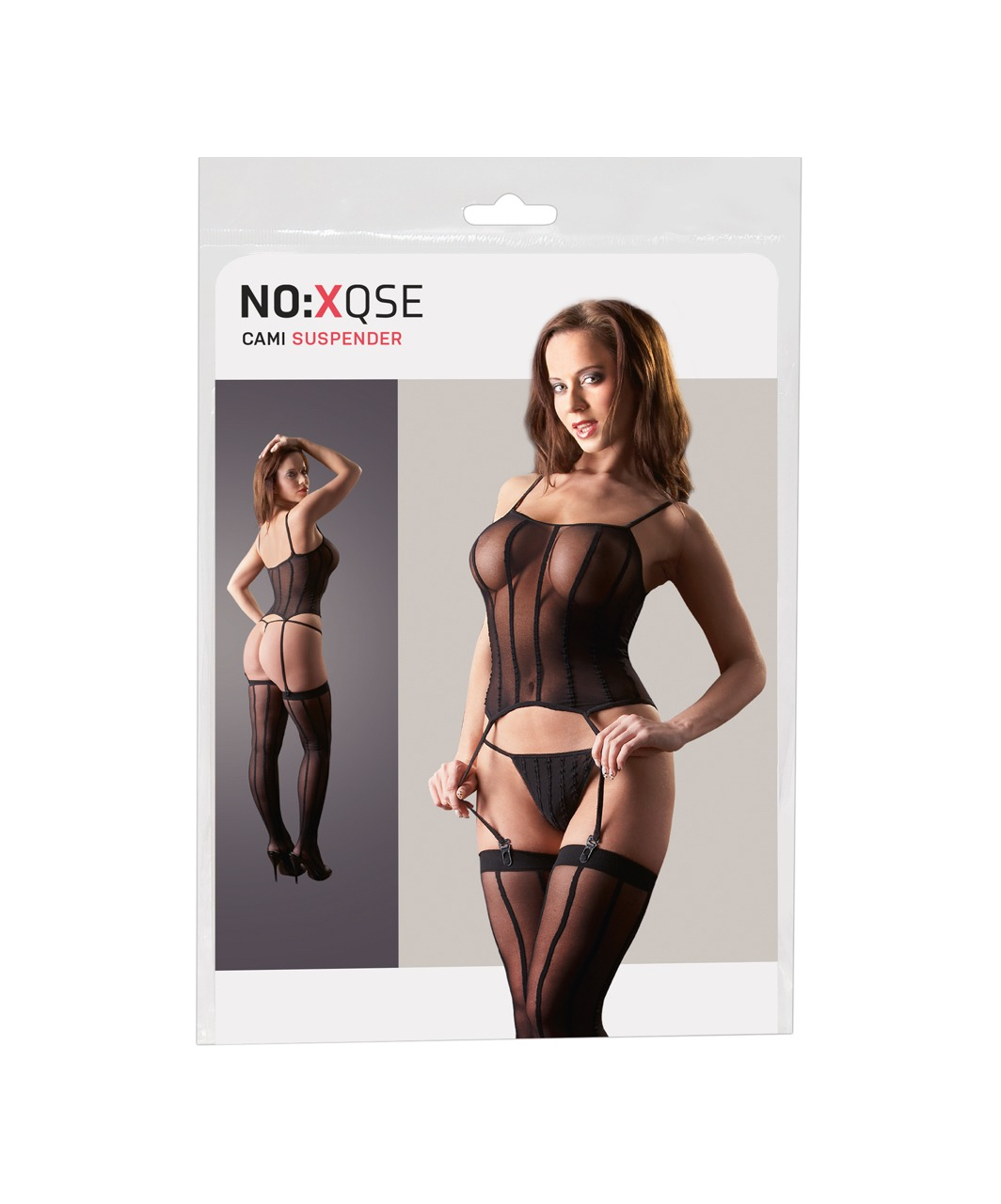 NO:XQSE black sheer basque set