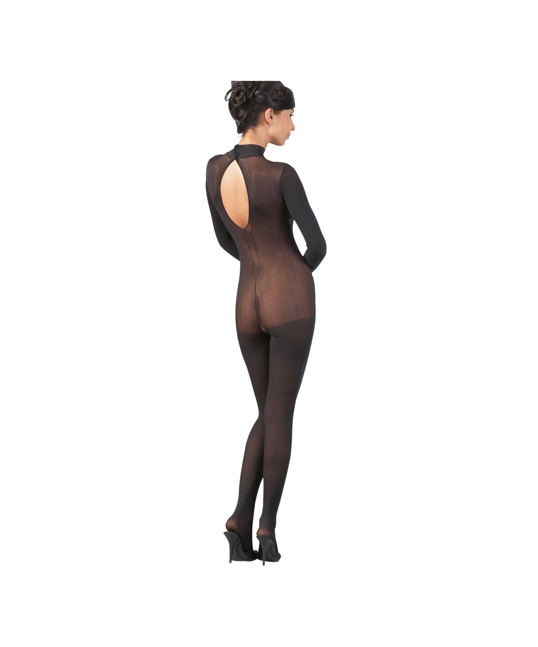 NO:XQSE black sheer mesh crotchless bodystocking