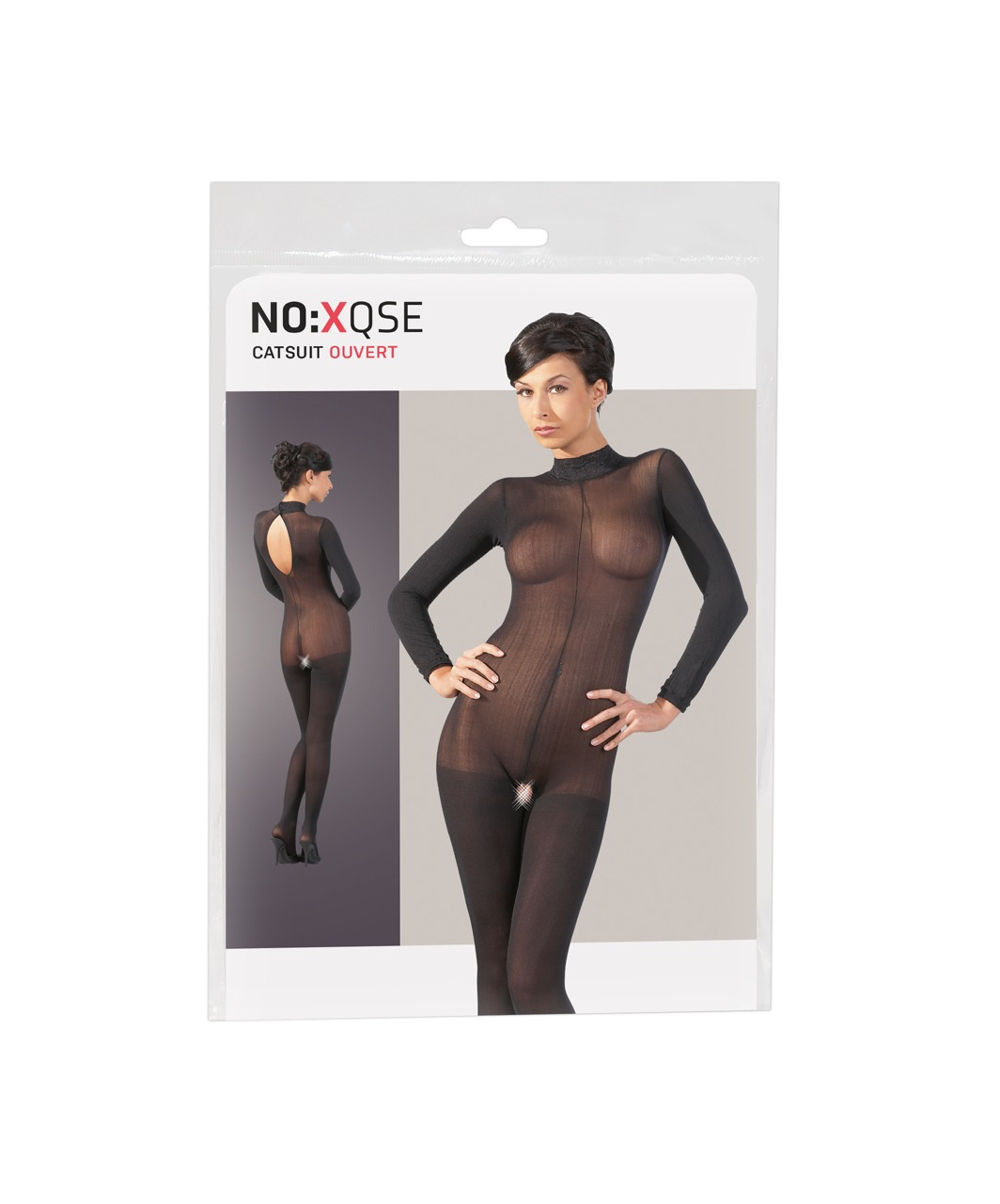 NO:XQSE black sheer mesh crotchless bodystocking