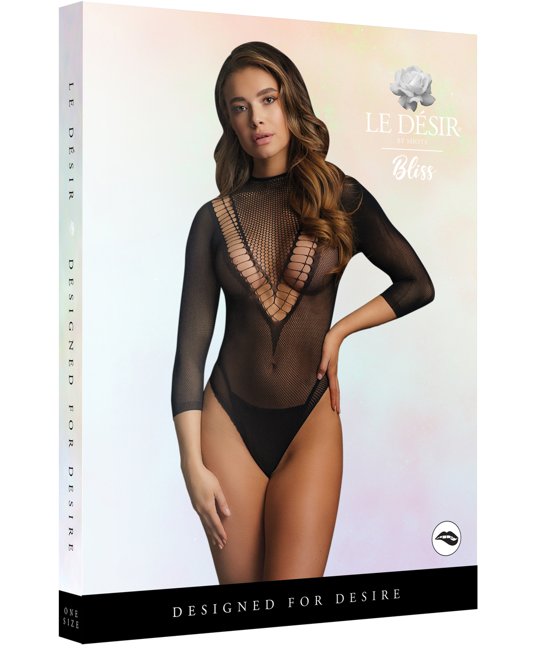 Le Désir Bliss black net bodysuit