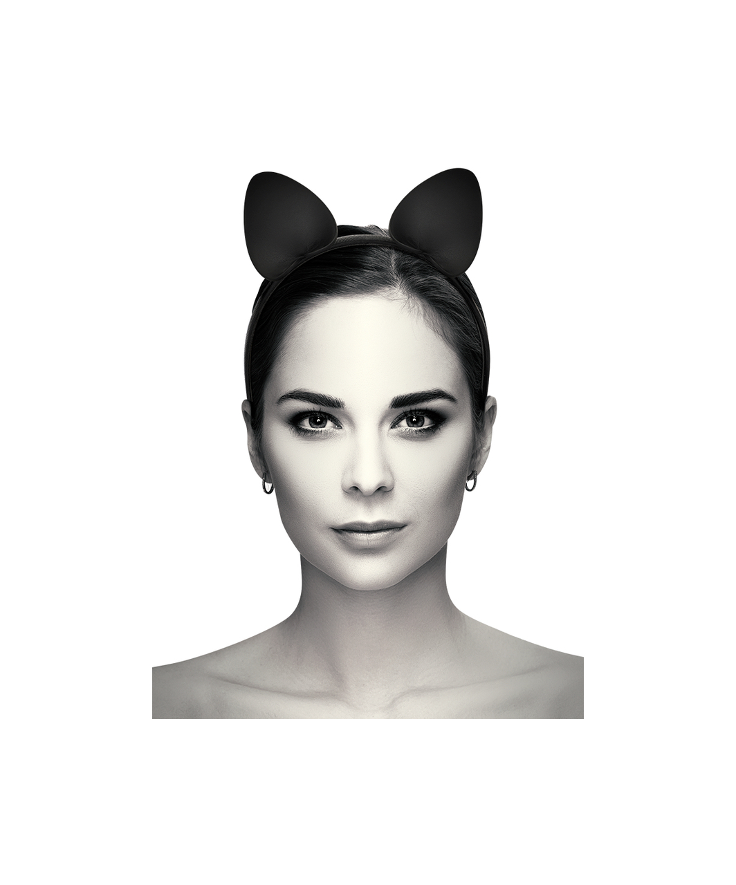 Coquette black leatherette cat ears headband