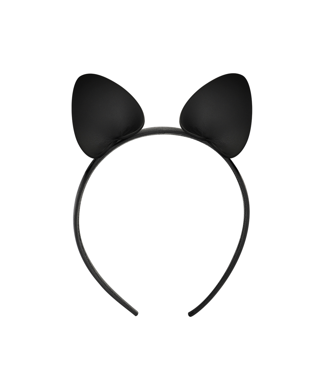 Coquette black leatherette cat ears headband