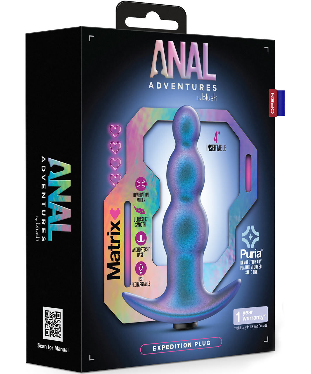 Blush Anal Adventures Expedition Vibrating Beaded Plug