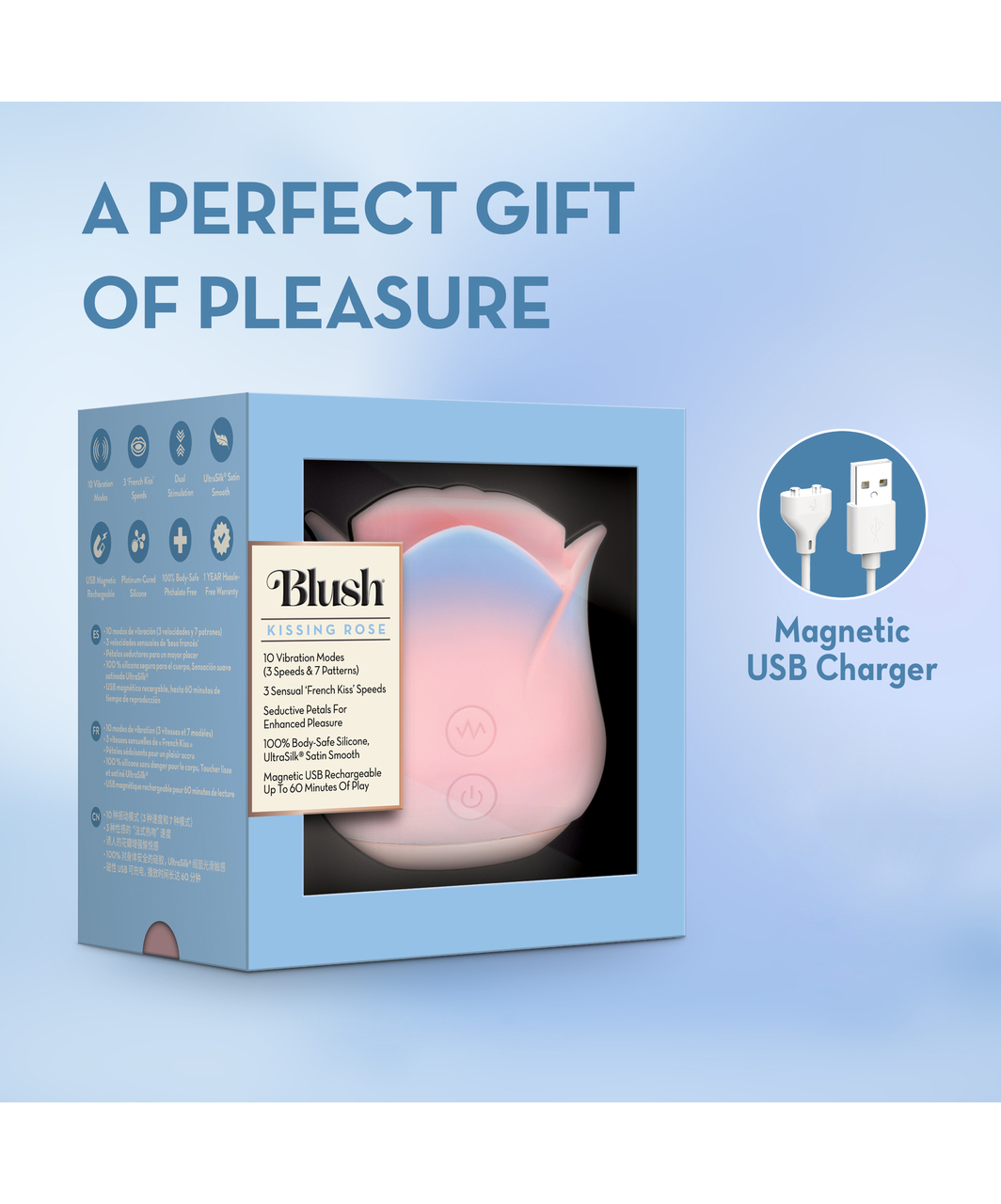 Blush Kissing Rose kustīgs klitora stimulators