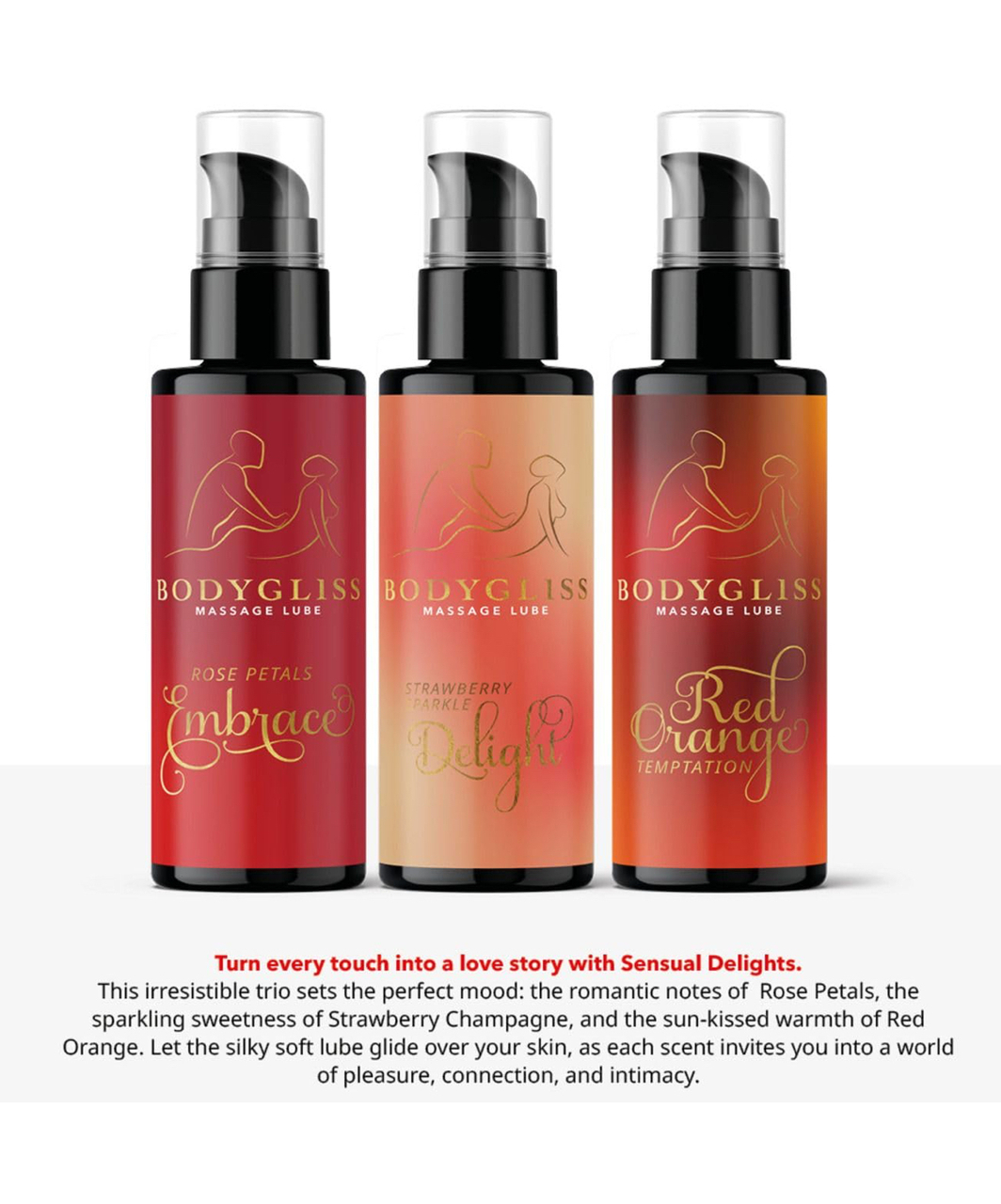 Bodygliss Sensual Delight zestaw żeli intumnych do masażu (3 x 30 ml)