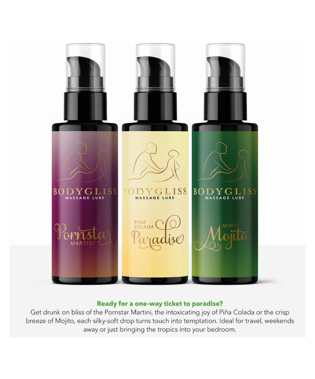 Bodygliss Tropical Temptation zestaw żeli intumnych do masażu (3 x 30 ml)