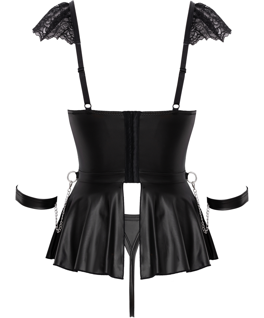 Bondage by Cottelli Hexida czarny babydoll i stringi