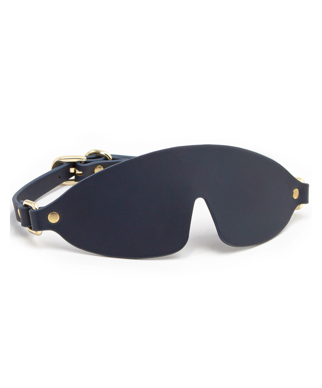 NS Novelties navy blue faux leather blindfold