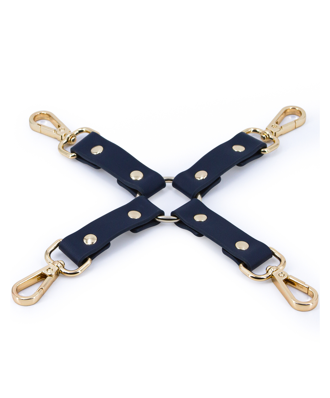 NS Novelties navy blue faux leather 6-piece bondage set