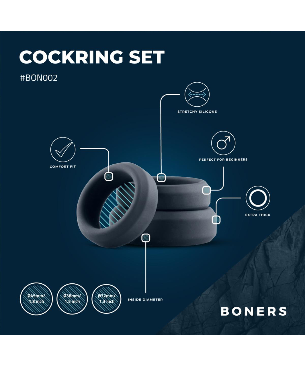 Boners 3 penio žiedų rinkinys