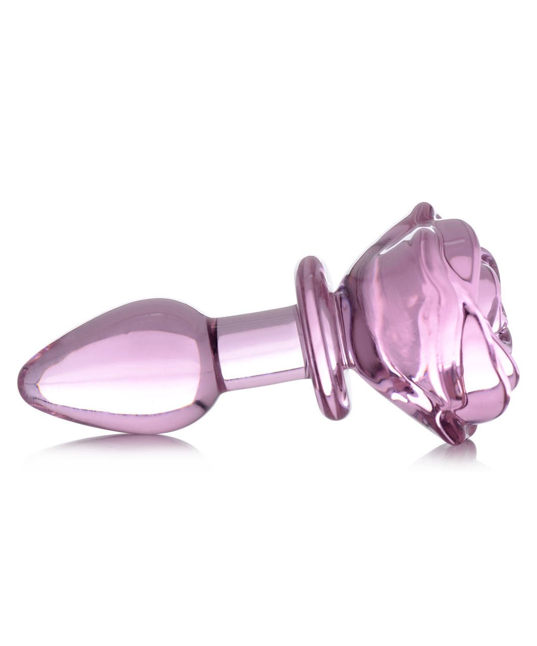 Booty Sparks Pink Rose Glass Anal Plug Small