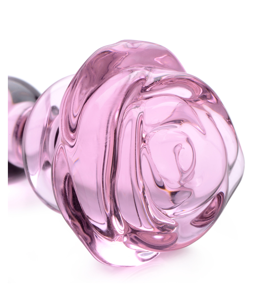 Booty Sparks Pink Rose Glass Anal Plug Small