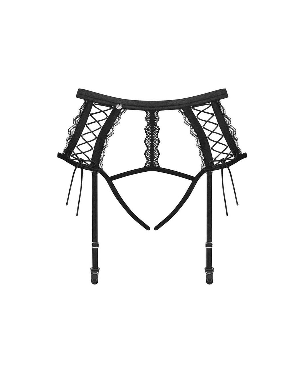 Obsessive Bravelle black crotchless suspender string