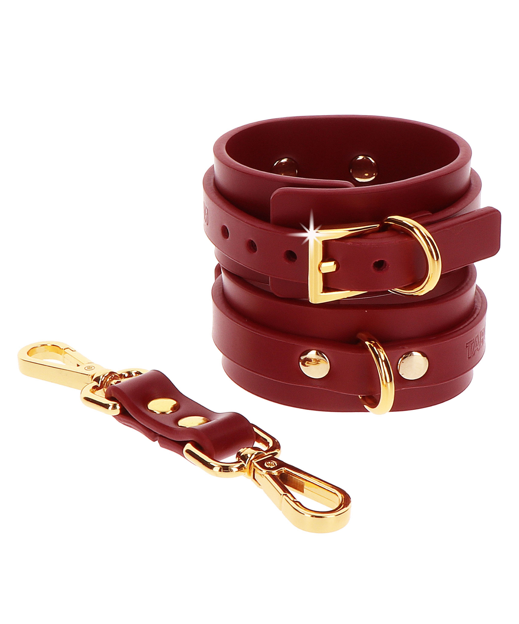 Taboom burgundy faux leather wrist cuffs