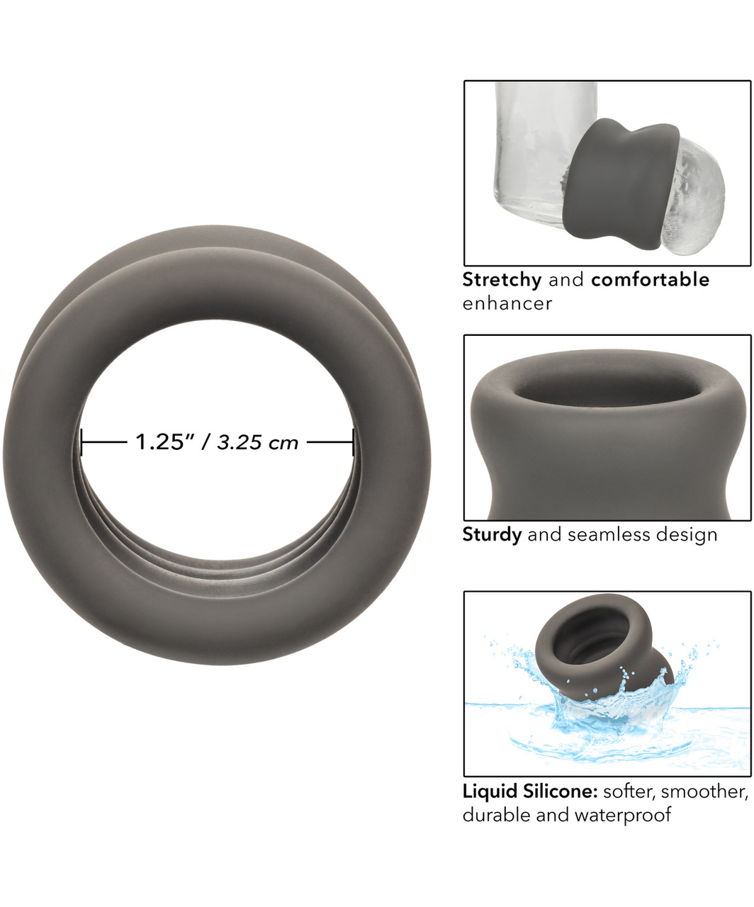 CalExotics Alpha Liquid Silicone sēklinieku gredzens