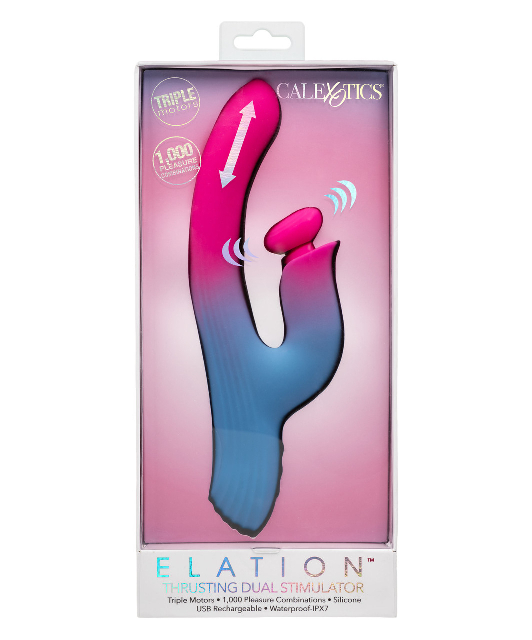 CalExotics Elation kustīgs vibrators ar klitora stimulatoru