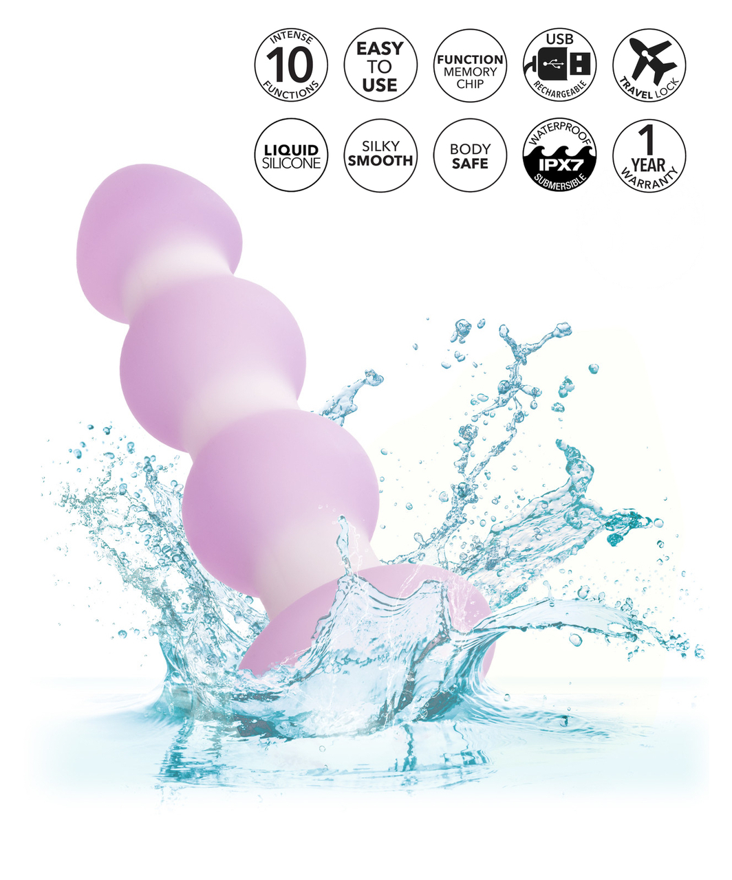 CalExotics Lavender Haze Beaded Vibrating Anal Plug