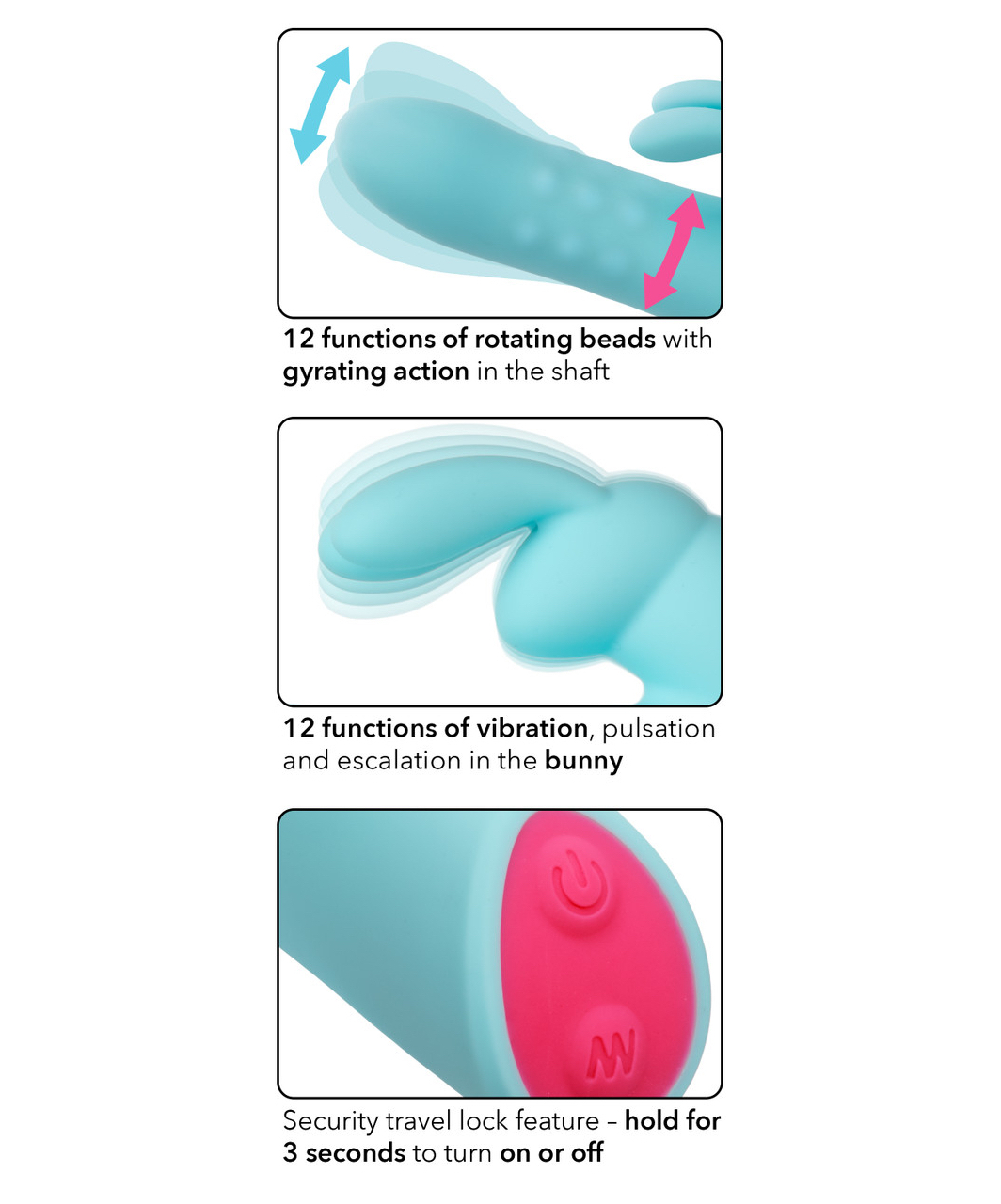 CalExotics Love Bunny rotējošs vibrators ar klitora stimulatoru