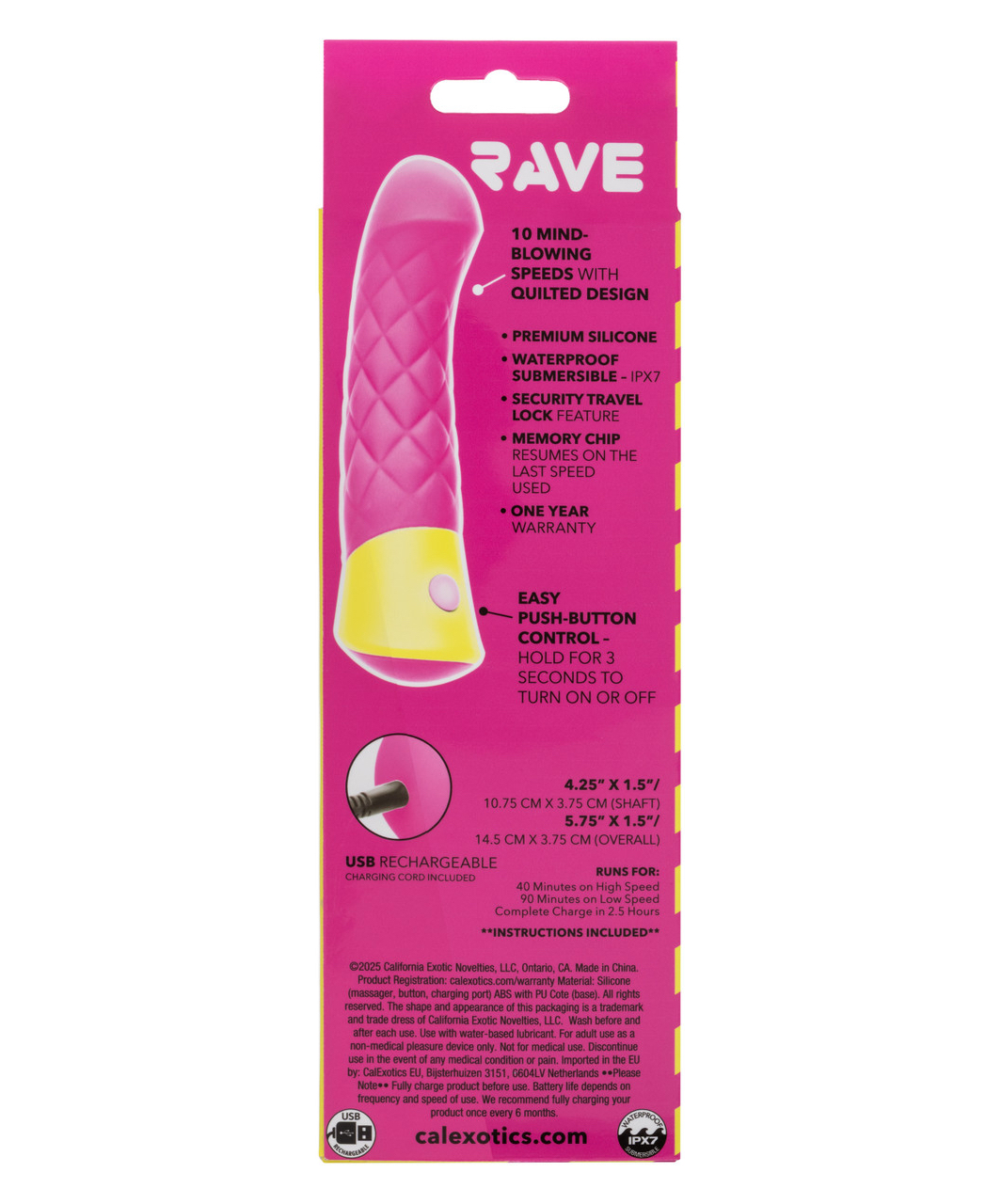 CalExotics Rave Quilted G вибратор