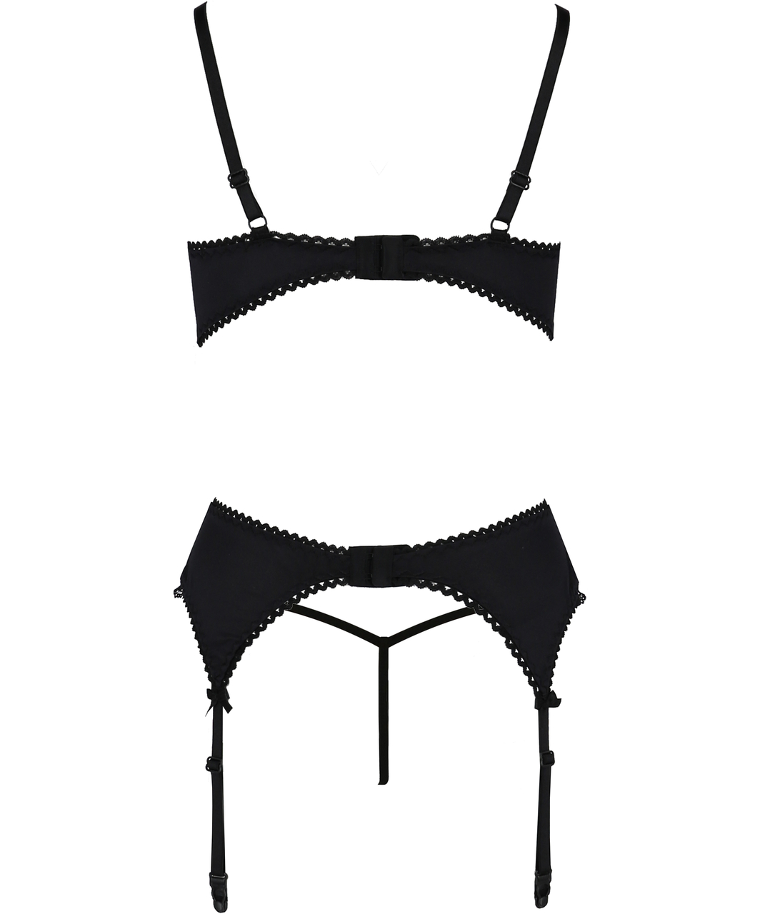 Casmir Clarisse black open suspender lingerie set