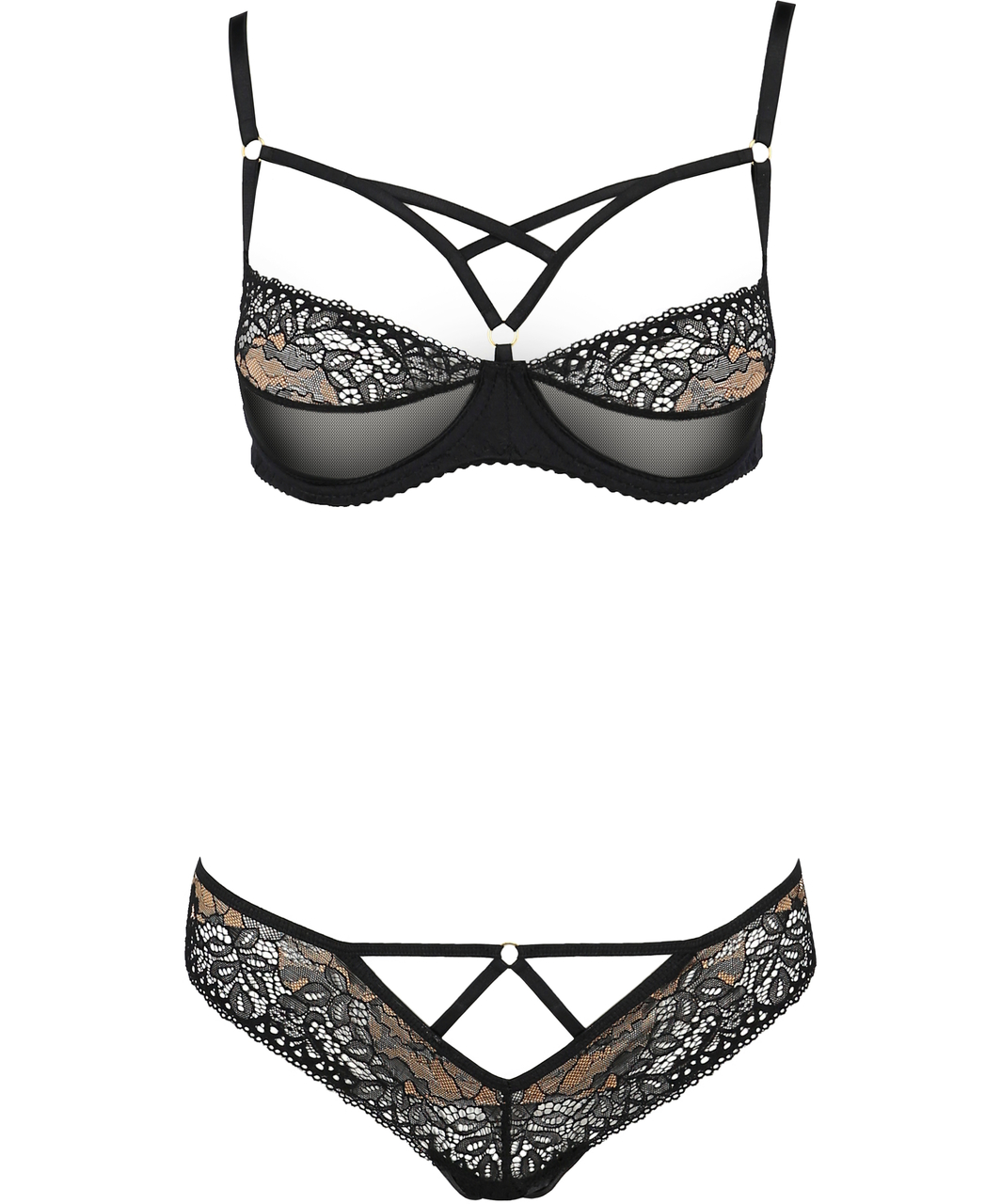 Casmir Divine black lace & mesh lingerie set