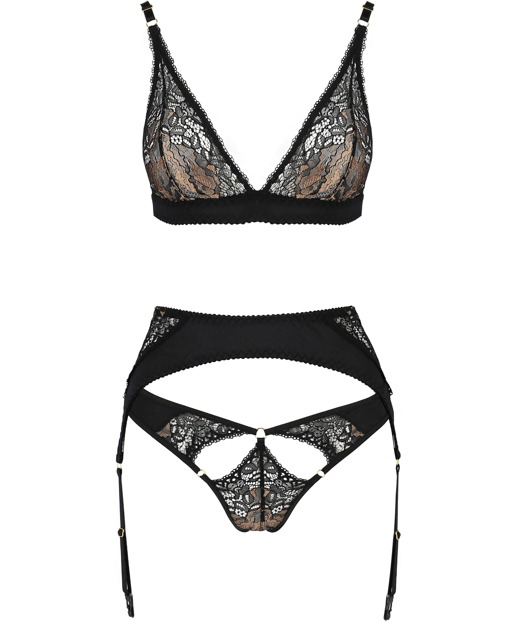 Casmir Divine black suspender lingerie set