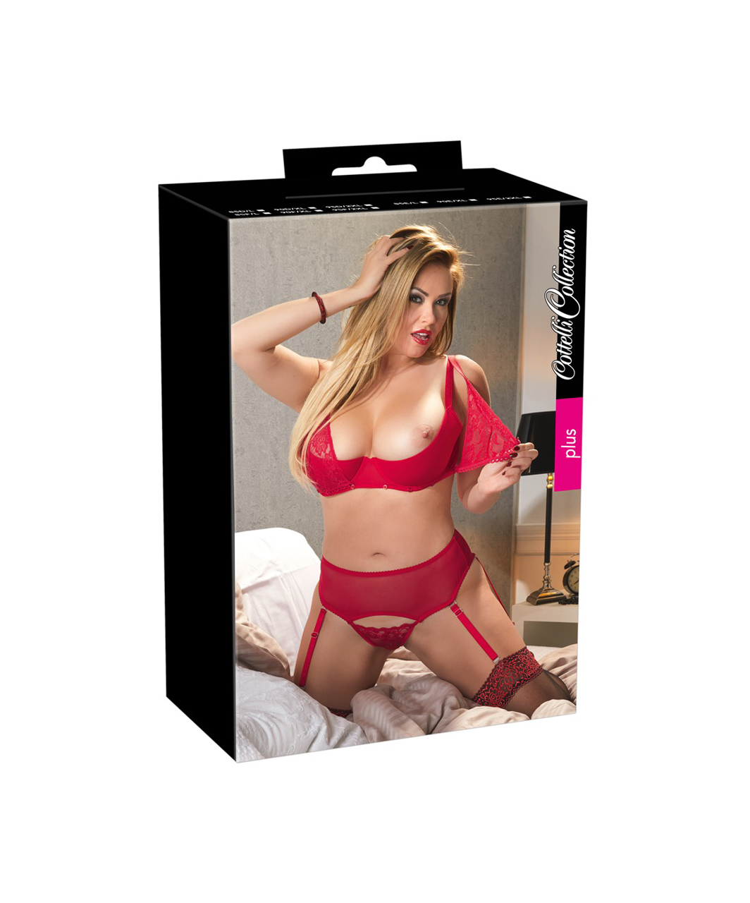 Cottelli Lingerie red lingerie set with shelf bra