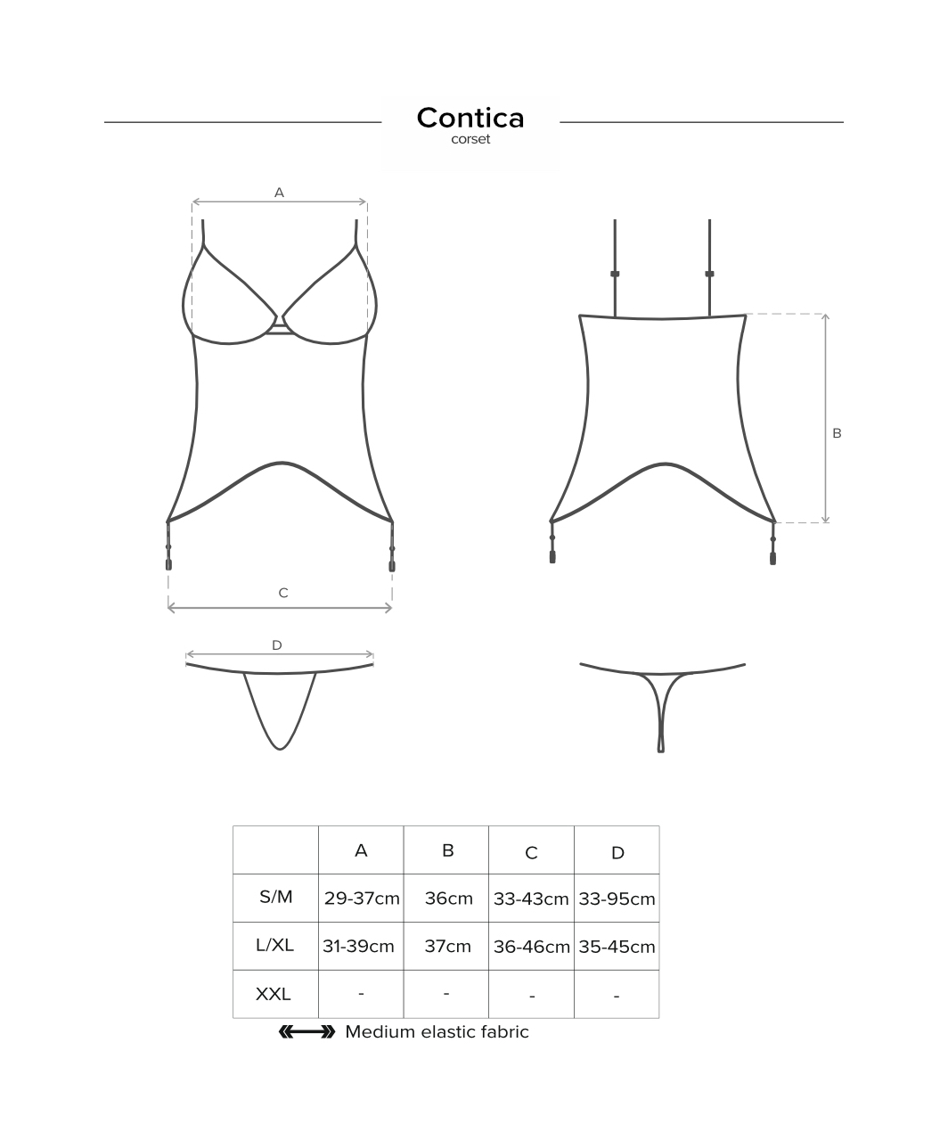 Obsessive Contica черная грация с трусиками