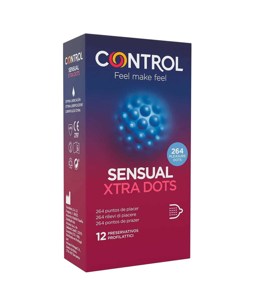 Control Sensual Extra Dots prezervatīvi (12 gab.)