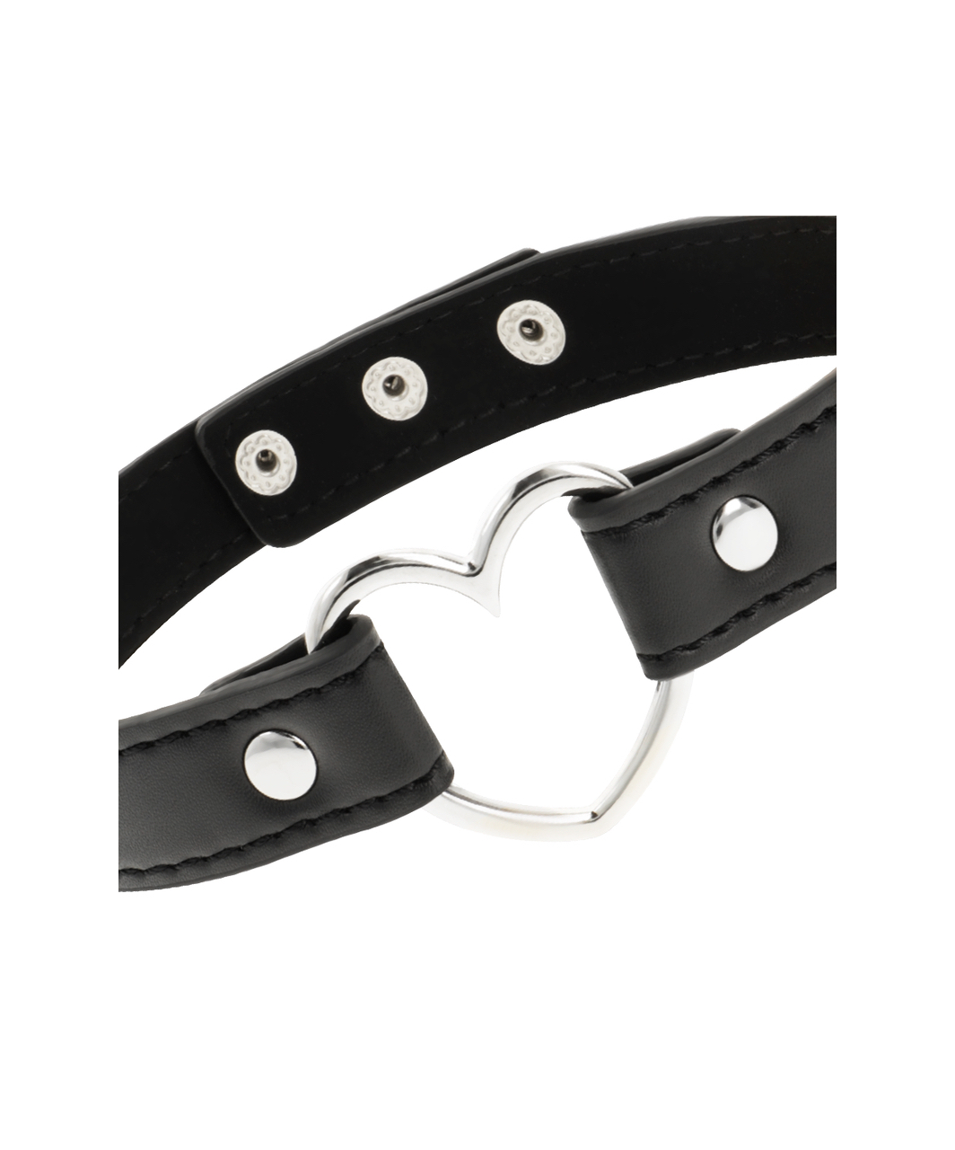 Coquette black leatherette heart choker