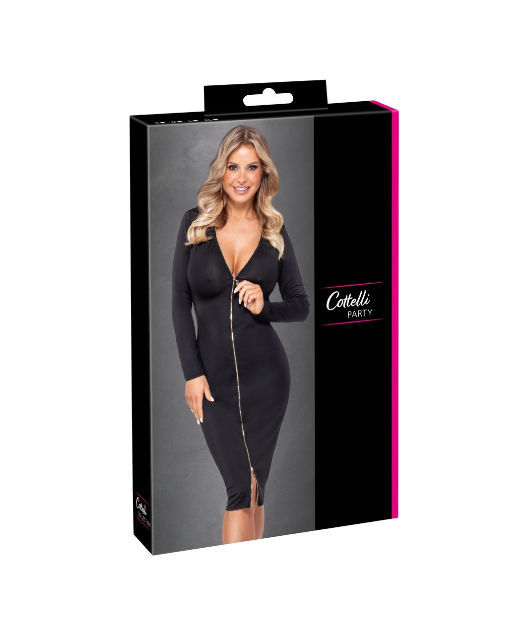 Cottelli Lingerie must tõmblukuga kleit