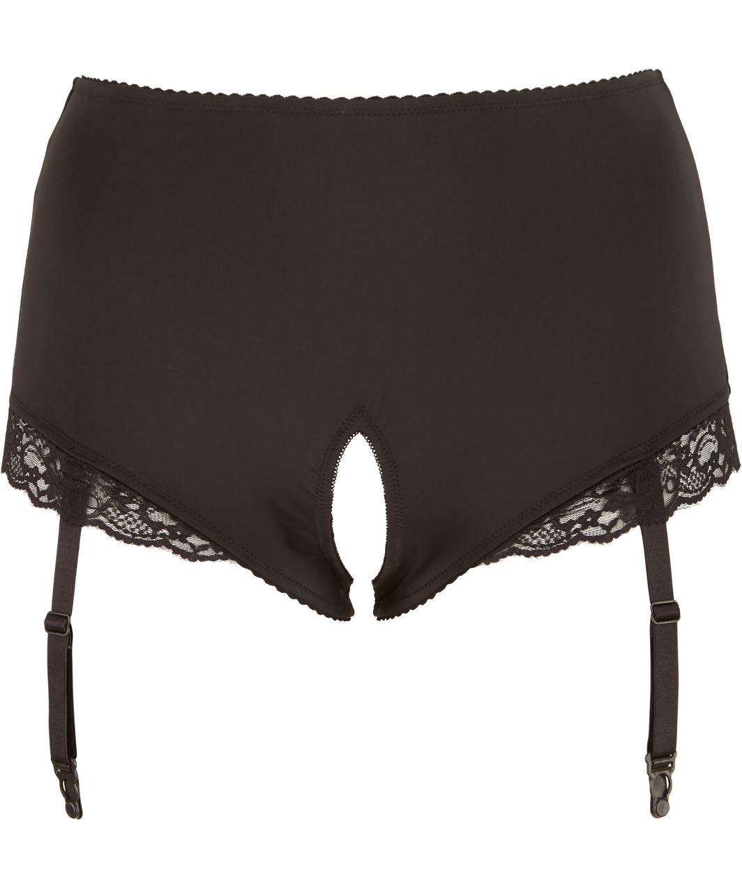 Cottelli Lingerie czarne otwarte majtki do pończoch