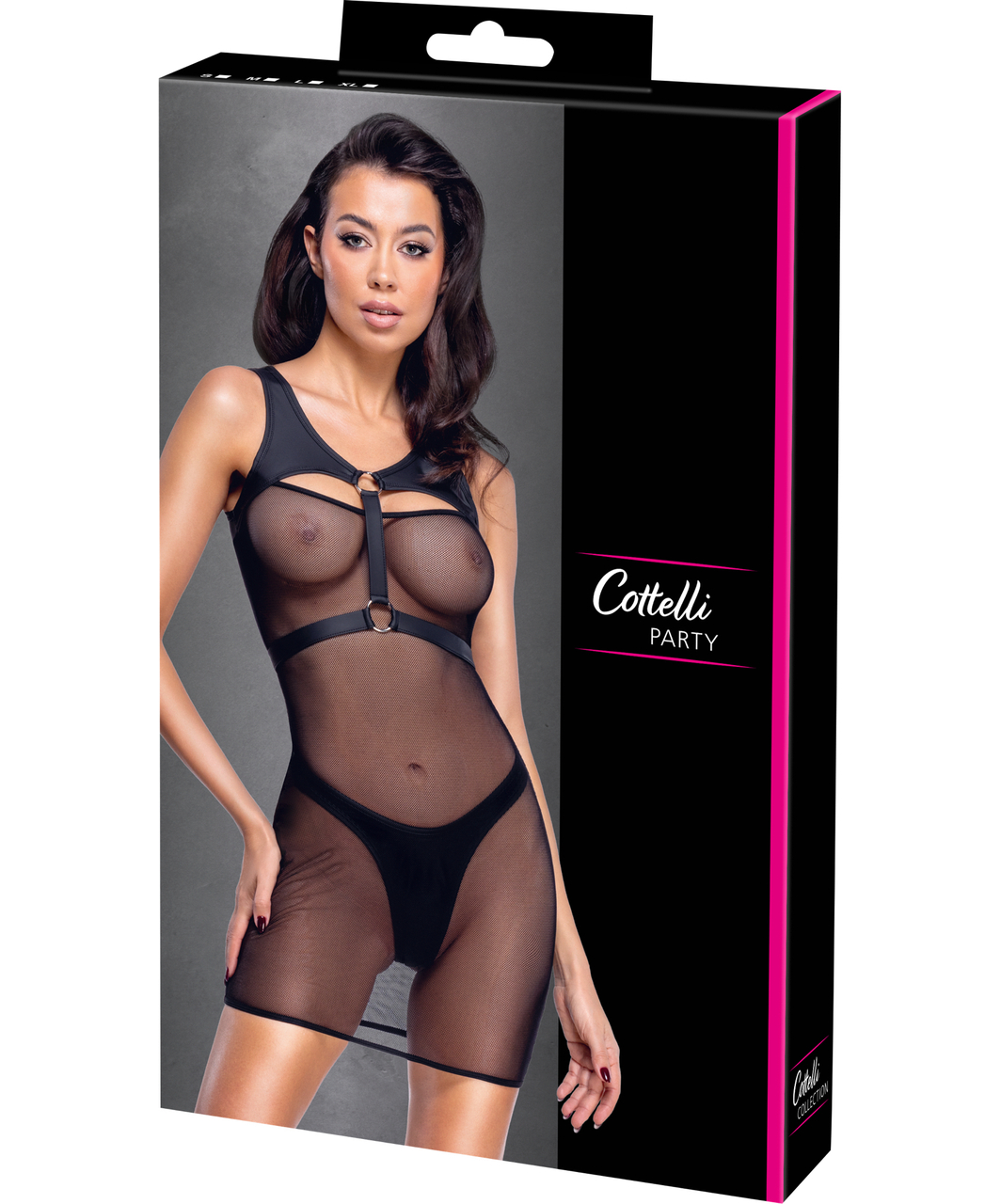 Cottelli Lingerie melna tīkliņkleita un stringi