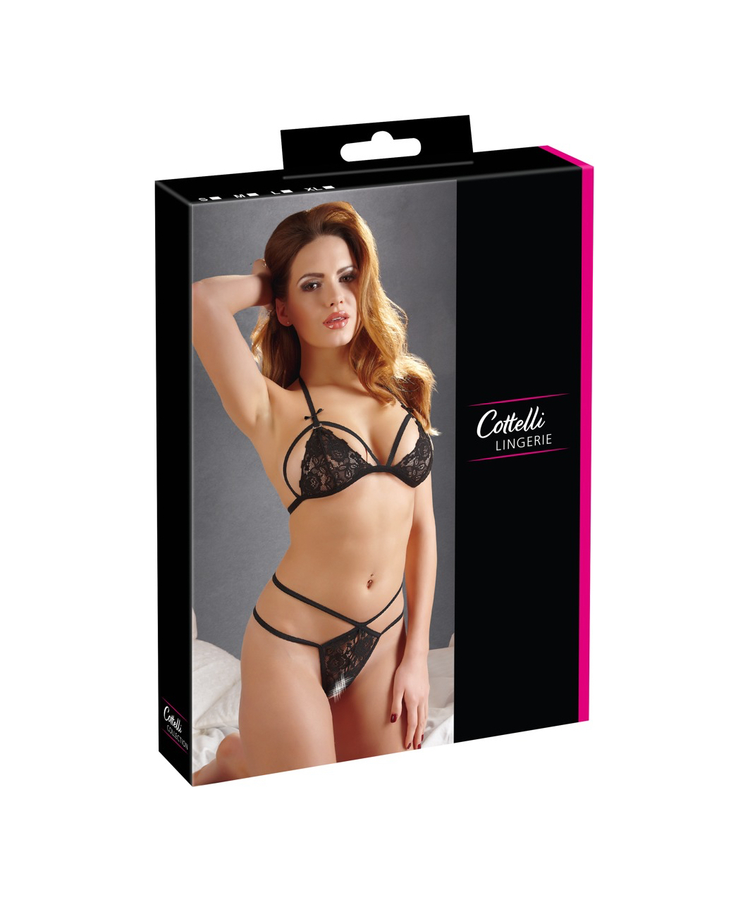 Cottelli Lingerie melns mežģīņu apakšveļas komplekts