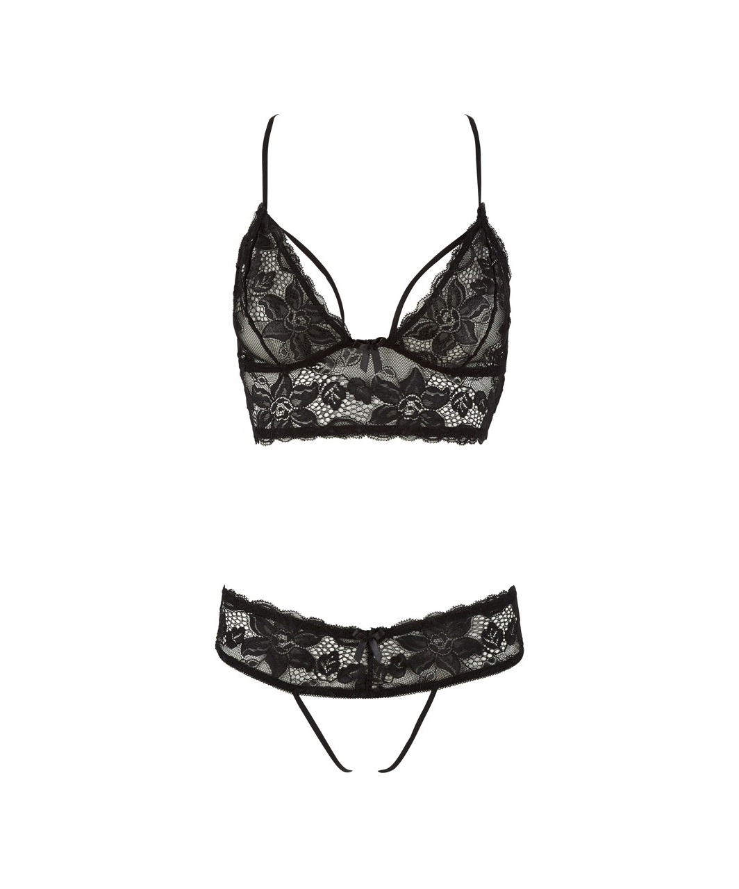 Cottelli Lingerie mustast pitsist kaheosaline pesukomplekt