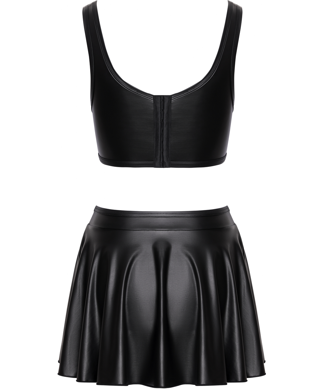 Cottelli Lingerie black matte look ctop top & skirt