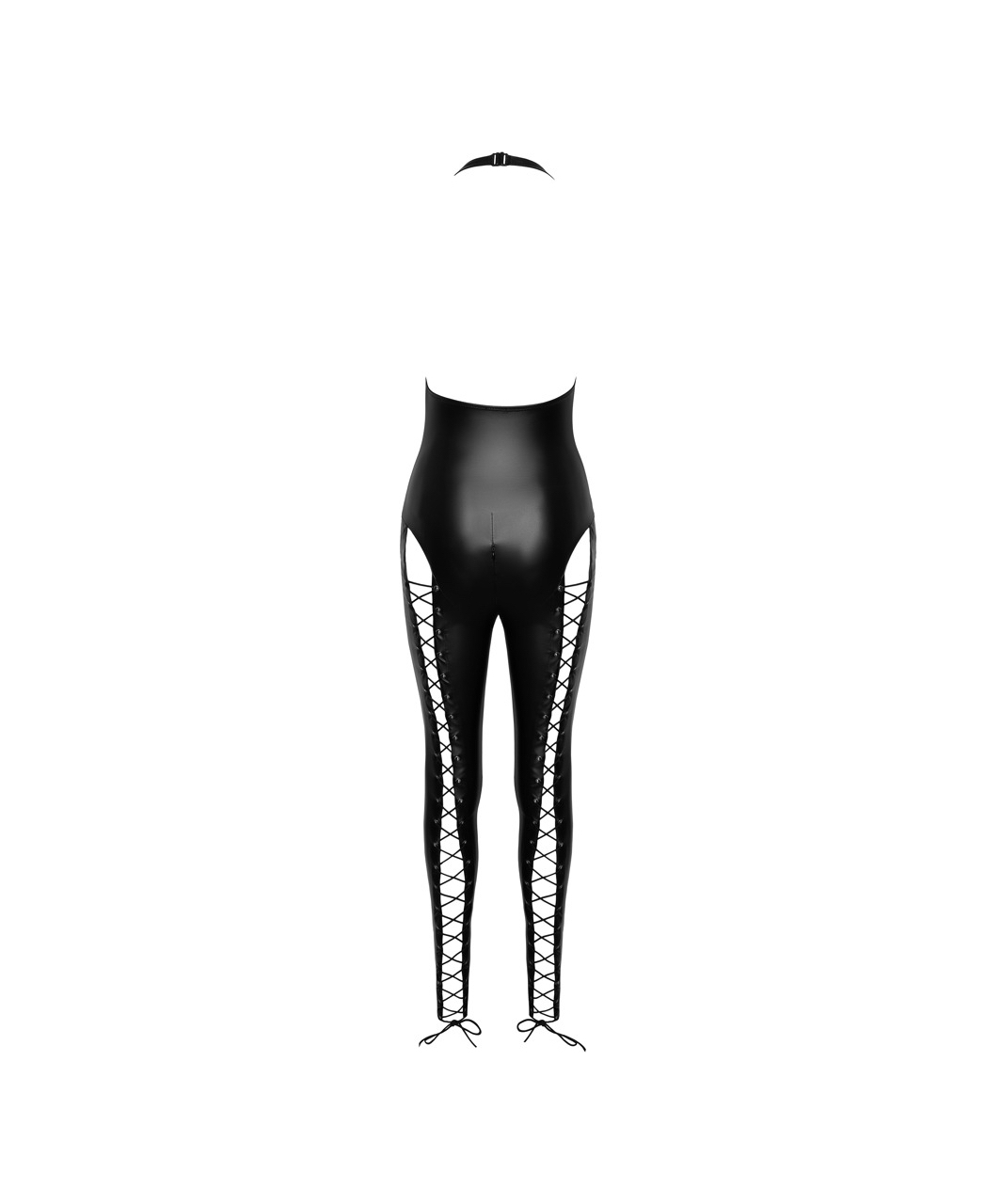 Cottelli Lingerie melns matēta auduma kaķenes tērps ar šņorējumu