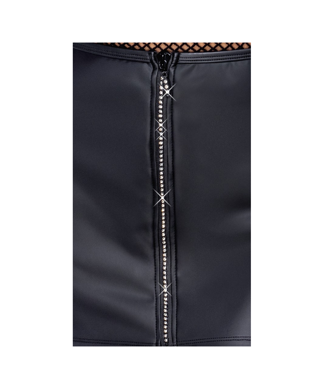 Cottelli Lingerie black matte mini skirt with rhinestones