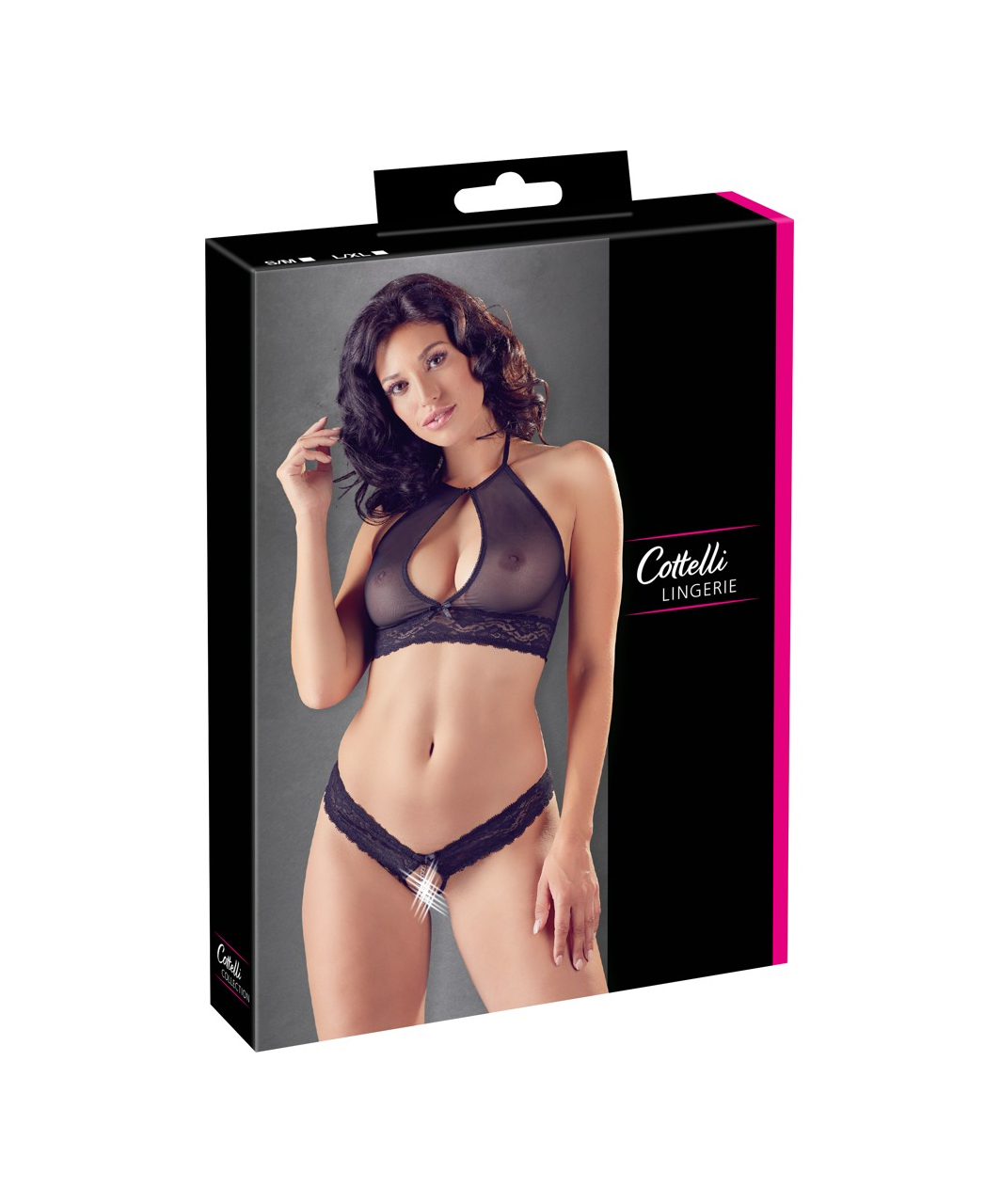 Cottelli Lingerie musta pitsiga pesukomplekt