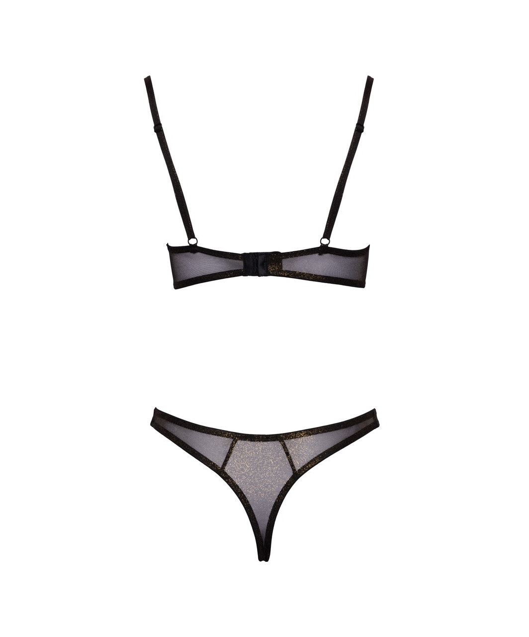 Cottelli Lingerie black shimmering sheer mesh lingerie set