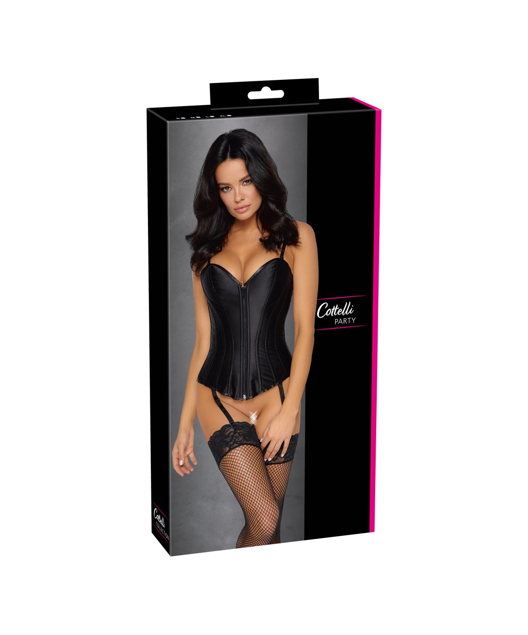 Cottelli Lingerie musta sukkanauhakorsetti