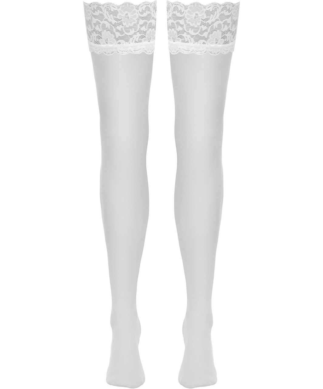 Cottelli Lingerie Blanche valkoiset sukkanauhasukat