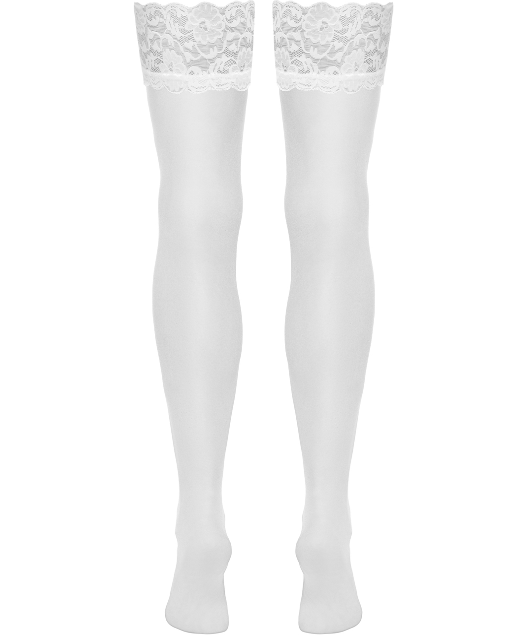 Cottelli Lingerie Blanche valkoiset sukkanauhasukat