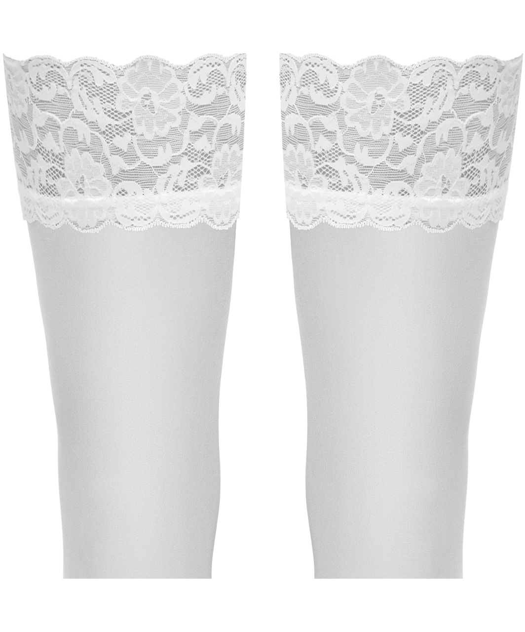 Cottelli Lingerie Blanche valkoiset sukkanauhasukat