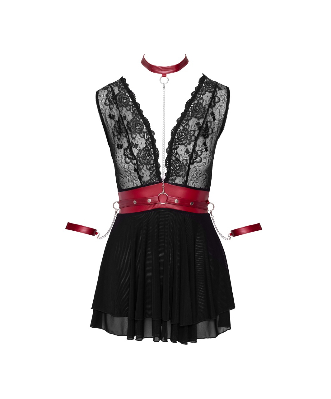 Cottelli Lingerie Bondage black & red babydoll