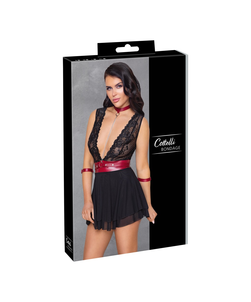 Cottelli Lingerie Bondage melns babydoll